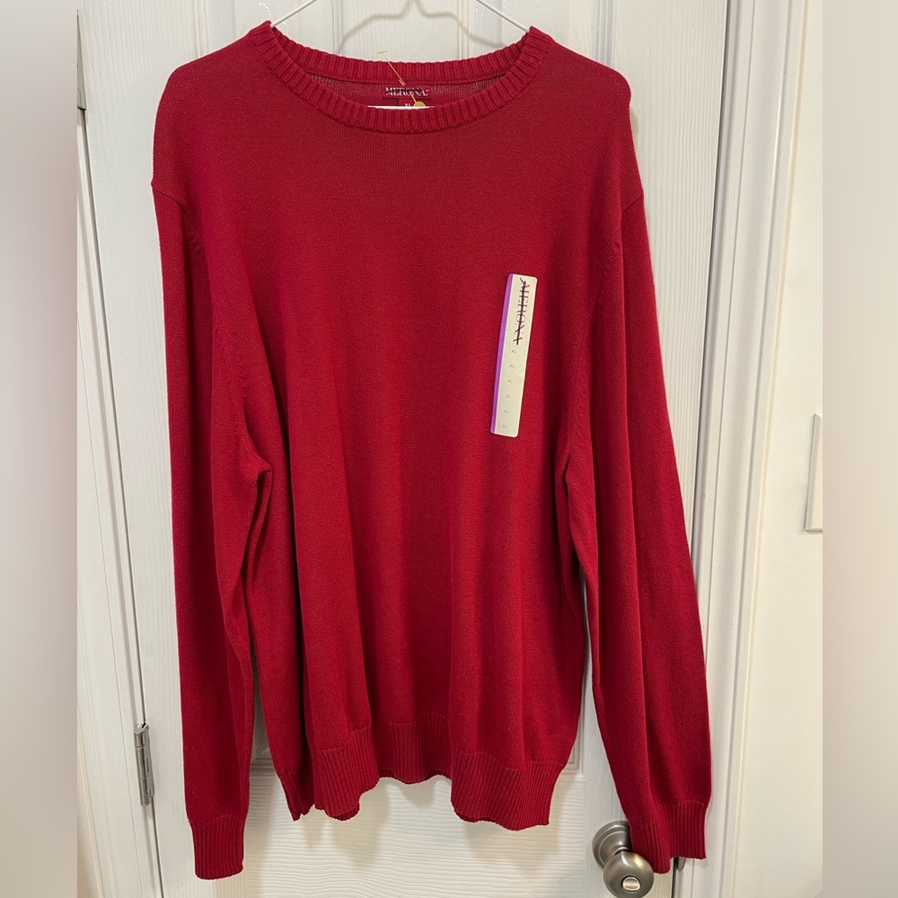 Merona Women’s Red Sweater, Size XL, Round Neck, Long Sleeves, New without Tags